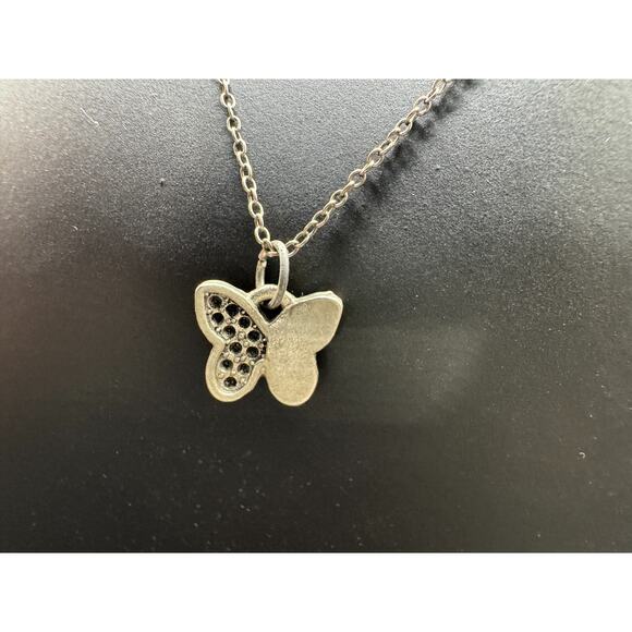 ATI CN Signed Sterling Silver 925 Butterfly Cable Chain Pendant Necklace - Picture 3 of 10